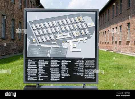 A visitor's map of Auschwitz Birkenau in Oswiecim, Poland Stock Photo ...