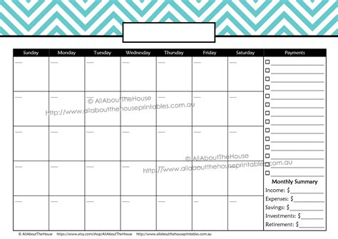 Free Printable Budget Calendar