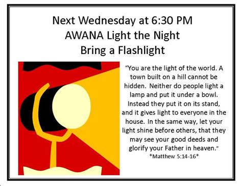 Light the Night | Awana theme nights, Awana sparks, Awana