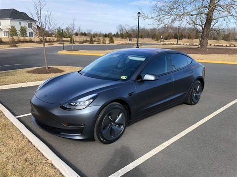 Matte grey Tesla Model 3