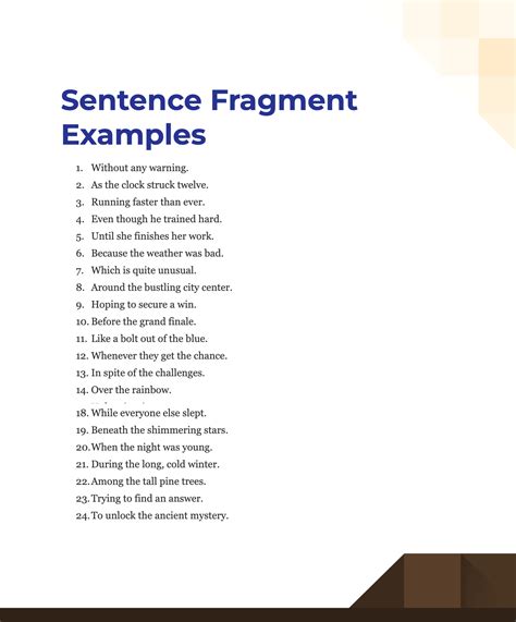 Sentence Fragment - 99+ Examples, How to Write, Pdf, Tips