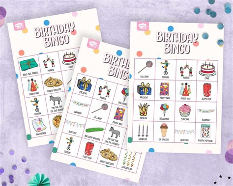 Birthday Bingo Game Printable Printable Birthday Party Game Printable ...