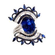 Blue Carmen Ceylon sapphire ring in white gold | John Rubel | The Jewellery Editor