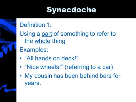 Synecdoche Examples Sentences