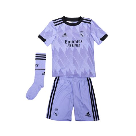 Kit adidas Kids Real Madrid CF Away Kit 2022-2023 Light Purple Bottom ...