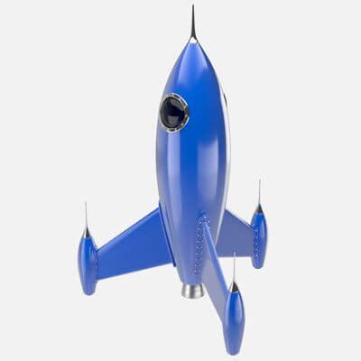 Rocketship 3d model - luxemilo