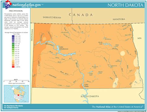 Annual North Dakota rainfall, severe weather and climate data