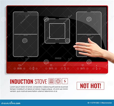 Induction Hob Surface Hand Poster Stock Vector - Illustration of energy ...