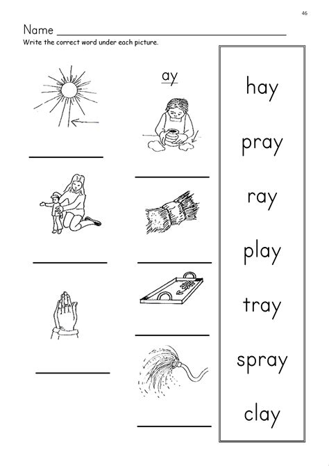 ay phonics worksheets - Sound-it-out Phonics