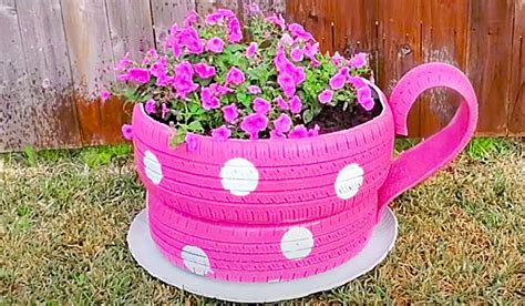 How To Make A Teacup Planter From Old Tires