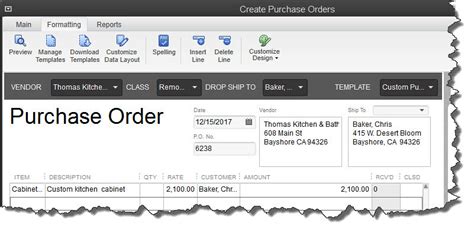 Preparing Purchase Orders in QuickBooks