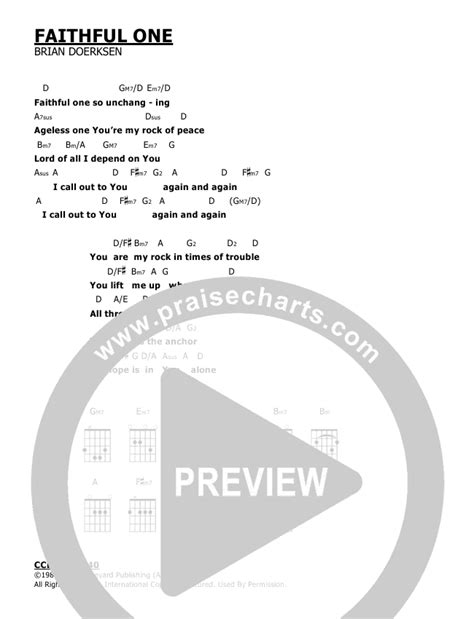 Faithful One Chords PDF (Brian Doerksen) - PraiseCharts