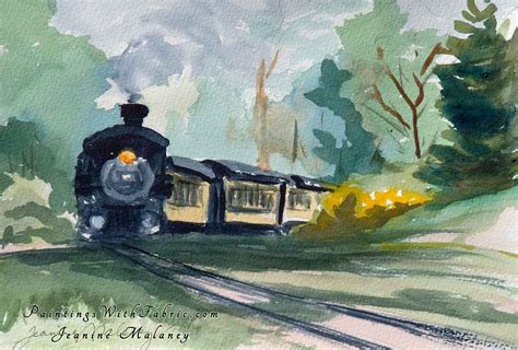 Train Watercolor at PaintingValley.com | Explore collection of Train Watercolor