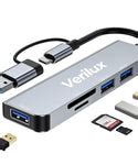 Verilux® USB HUB 5 in 1 Type C to USB Connector with 3 USB Ports, SD/M – verilux