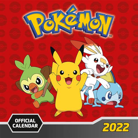 Buy Official Pokemon 2022 Square Wall Calendar Gift Present with Free Organising Stickers Online ...