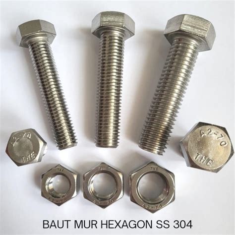 Jual Baut Mur Hexagon Stainless Steel 304 M10 x 100 - Jakarta Barat - Supplindo Baut | Tokopedia