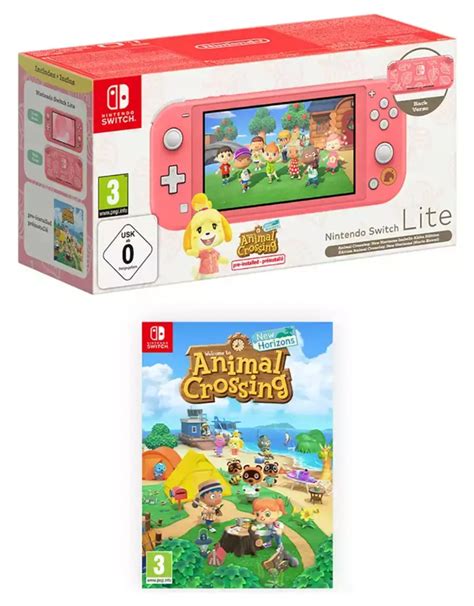 Nintendo Switch Lite Animal Crossing Bundle - Coral - G&G Bermuda