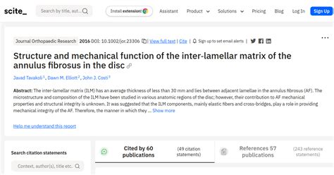 [citation report] Structure and mechanical function of the inter‐lamellar matrix of the annulus ...