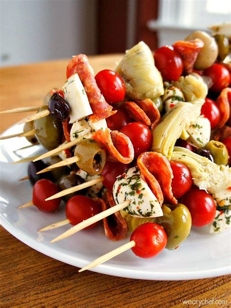 Antipasto Skewers: An Easy Party Food! - The Weary Chef