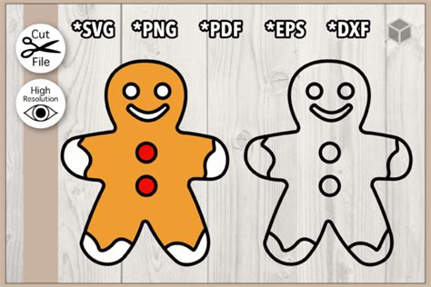 Gingerbread Cookie Color and Outline Graphic by TDFcrafty · Creative ...