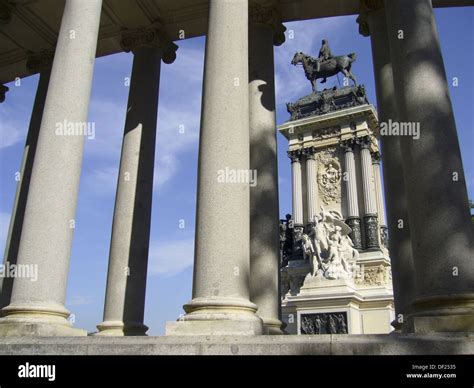 Monument to Alfonso XII in Parque del Retiro, Madrid. Spain Stock Photo ...