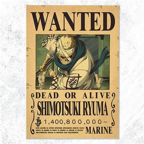 New Edition One Piece Poster RYUMA One Piece Wanted Posters 28.5x42cm ...