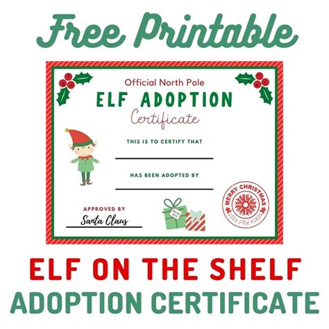 Instant Download Elf Adoption Christmas Elf Hello and Goodbye Letters ...