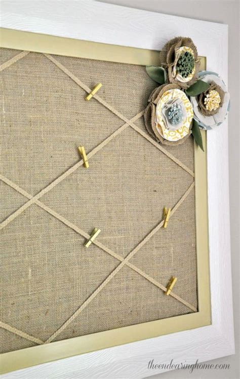 31. Shabby Chic Cork Board Idea | Burlap bulletin boards, Diy bulletin ...