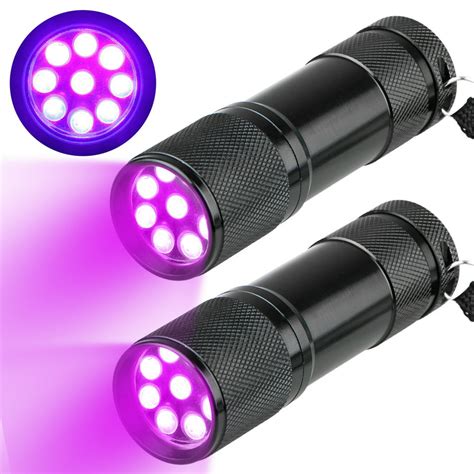 2-pack UV Flashlight Black Light, 12 LED 395 nM Ultraviolet Blacklight Detector for Dog Urine ...