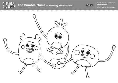 Bumble Nums Coloring Pages