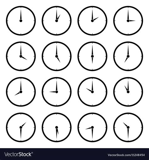 World clock time zone icons Royalty Free Vector Image