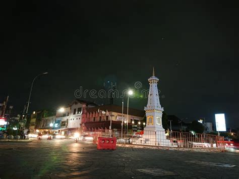 Photo Editorial, Slow Speed, Tugu Yogyakarta or Monument in the Night, Yogya, Jogja, Jogjakarta ...