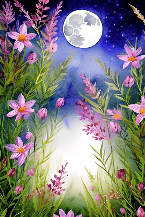 Beautiful Watercolor Wildflowers Background · Creative Fabrica