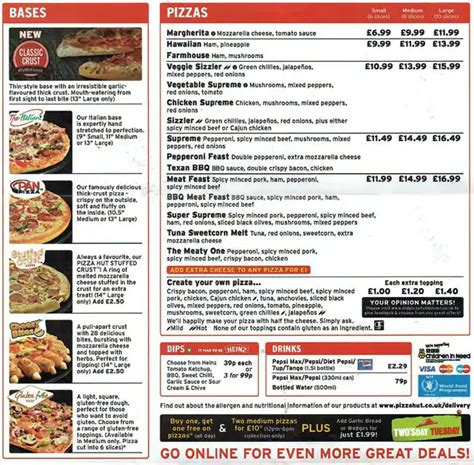 Pizza Hut Delivery Menu - Prices For: Menu And Prices For Pizza Hut : With tons of great deals ...