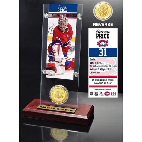 Carey Price Montreal Canadiens Highland Mint Player Ticket Acrylic