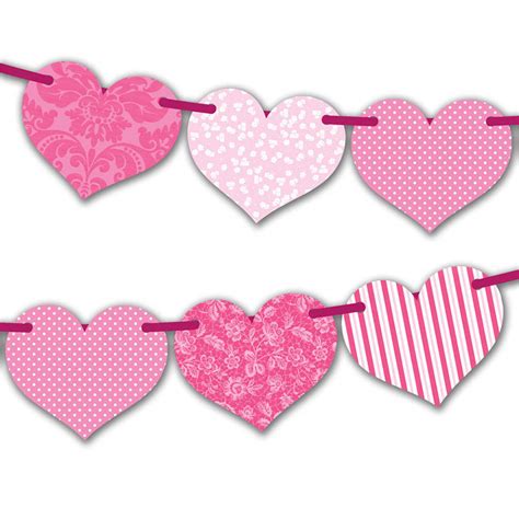 Free Printable Valentine Pink Heart Bunting | Creative Center