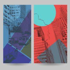 Set of city banner design elements vector illustration N6 free image ...