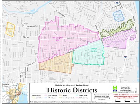 “7 Historic Districts Map for Mobile, Alabama”