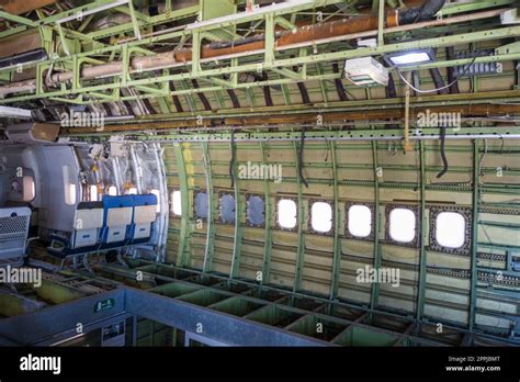 Old vintage airplane cabin interior. Aviation background Stock Photo - Alamy