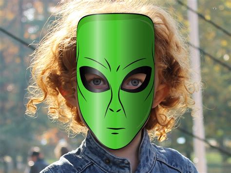 Alien Masks Printable Color Coloring, Paper DIY for Kids and Adults. PDF Template. Instant ...