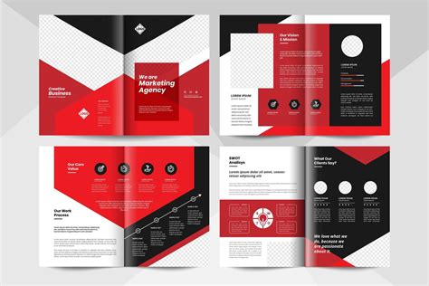 Black and red business brochure design template. Corporate business ...