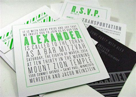 Modern Bar Mitzvah Invitations | Digby & Rose Invitations DC