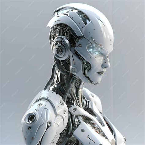 Premium Photo | 3D rendering of a female robot isolated on gray ...