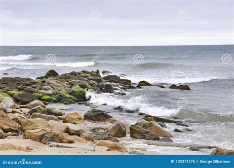 Montauk Rocky Beaches of New York Stock Photo - Image of skies, showcasing: 132311276