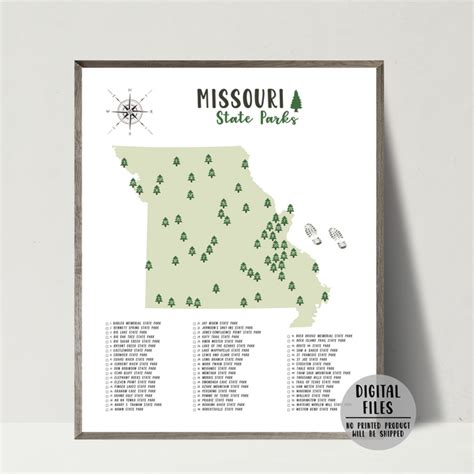 Missouri State Parks Map | Missouri Map | Gift For Traveler – Nomadic ...