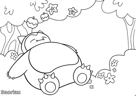 Snorlax Sketch Coloring Page - Free Printable Coloring Pages for Kids