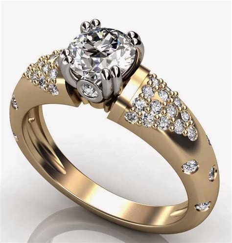 Women’s Diamond Thick Wedding Rings Gold Design