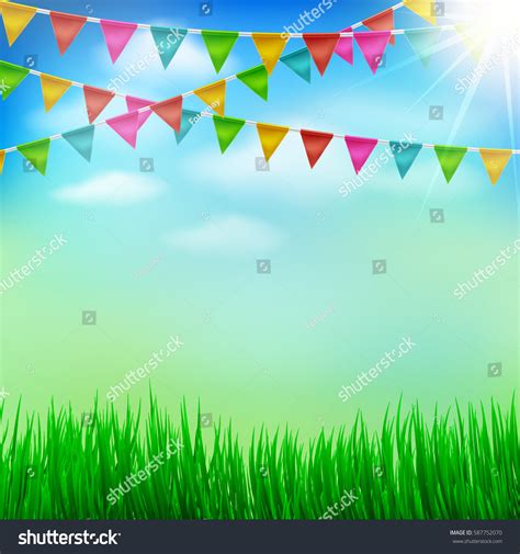 Spring Summer Garden Party Background Bunting Stock Vector (Royalty ...