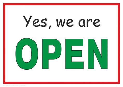 Yes, We Are Open - Free Printable Sign - Free Printables