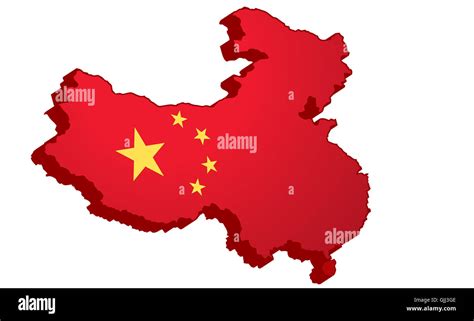 China Map With Flag